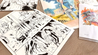 Planche de bande dessinée et illustration couleur réalisées par un illustrateur freelance à Thionville.