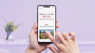 Création graphique de newsletter professionnelle réalisée par Damien Kiernozek, communicant et graphiste à Thionville, Studio de communication L’Escarboucle.