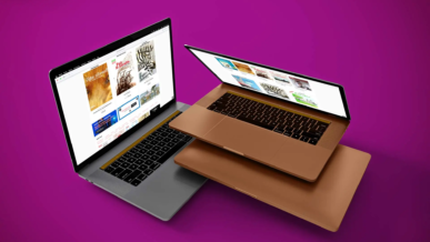 Capture d’écran du site de Paroles de Lorrains affiché sur deux ordinateurs portables – création du site WordPress par Damien Kiernoze, graphic designer & développeur freelance à Thionville (Moselle – Lorraine, proche Luxembourg).