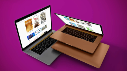 Capture d’écran du site de Paroles de Lorrains affiché sur deux ordinateurs portables – création du site WordPress par Damien Kiernoze, graphic designer & développeur freelance à Thionville (Moselle – Lorraine, proche Luxembourg).