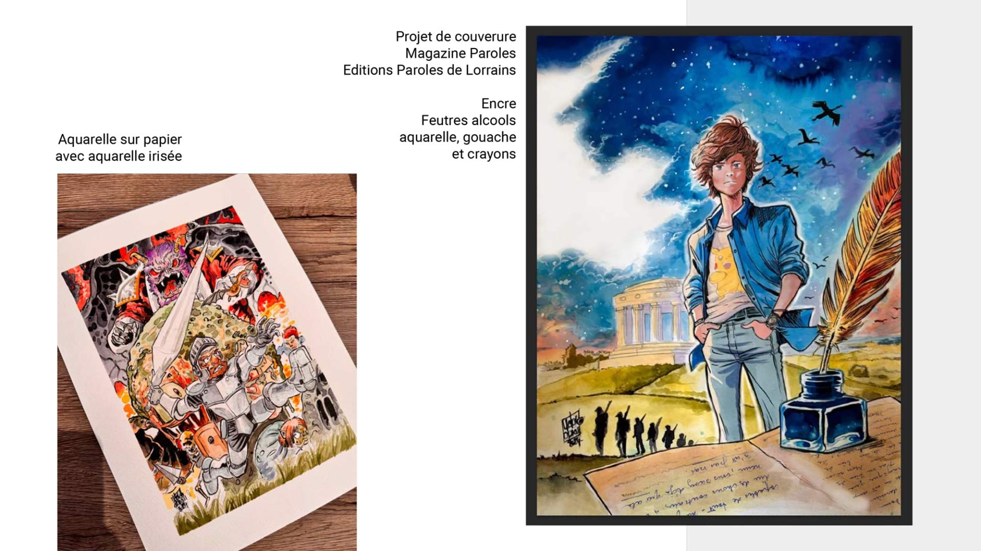 Illustrations de Damien Kiernozek : planche BD et peinture jeunesse — graphiste & illustrateur à Thionville / Luxembourg