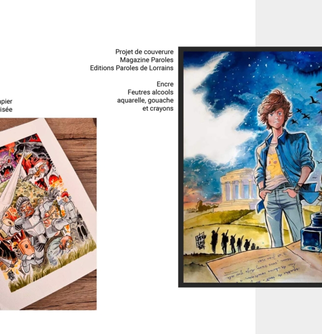 Illustrations de Damien Kiernozek : planche BD et peinture jeunesse — graphiste & illustrateur à Thionville / Luxembourg