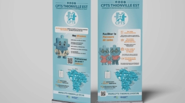 Création graphique de deux roll-up par le studio L'escarcboucle - Graphiste à Thionville - Metz , Lorraine Luxembourg - Freelance