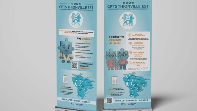 Création graphique de deux roll-up par le studio L'escarcboucle - Graphiste à Thionville - Metz , Lorraine Luxembourg - Freelance