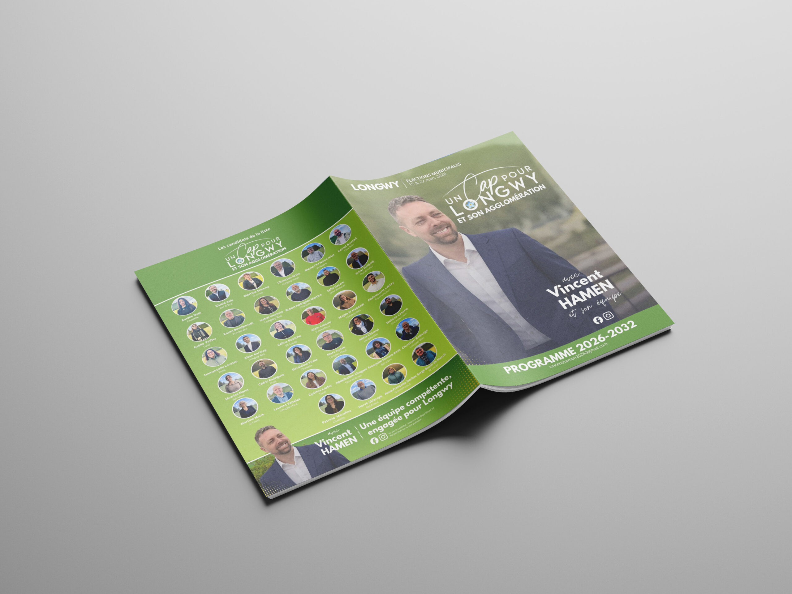 Création et mise en page d’une brochure de campagne électorale – Graphiste à Thionville, Metz et Longwy – Studio L’Escarboucle
