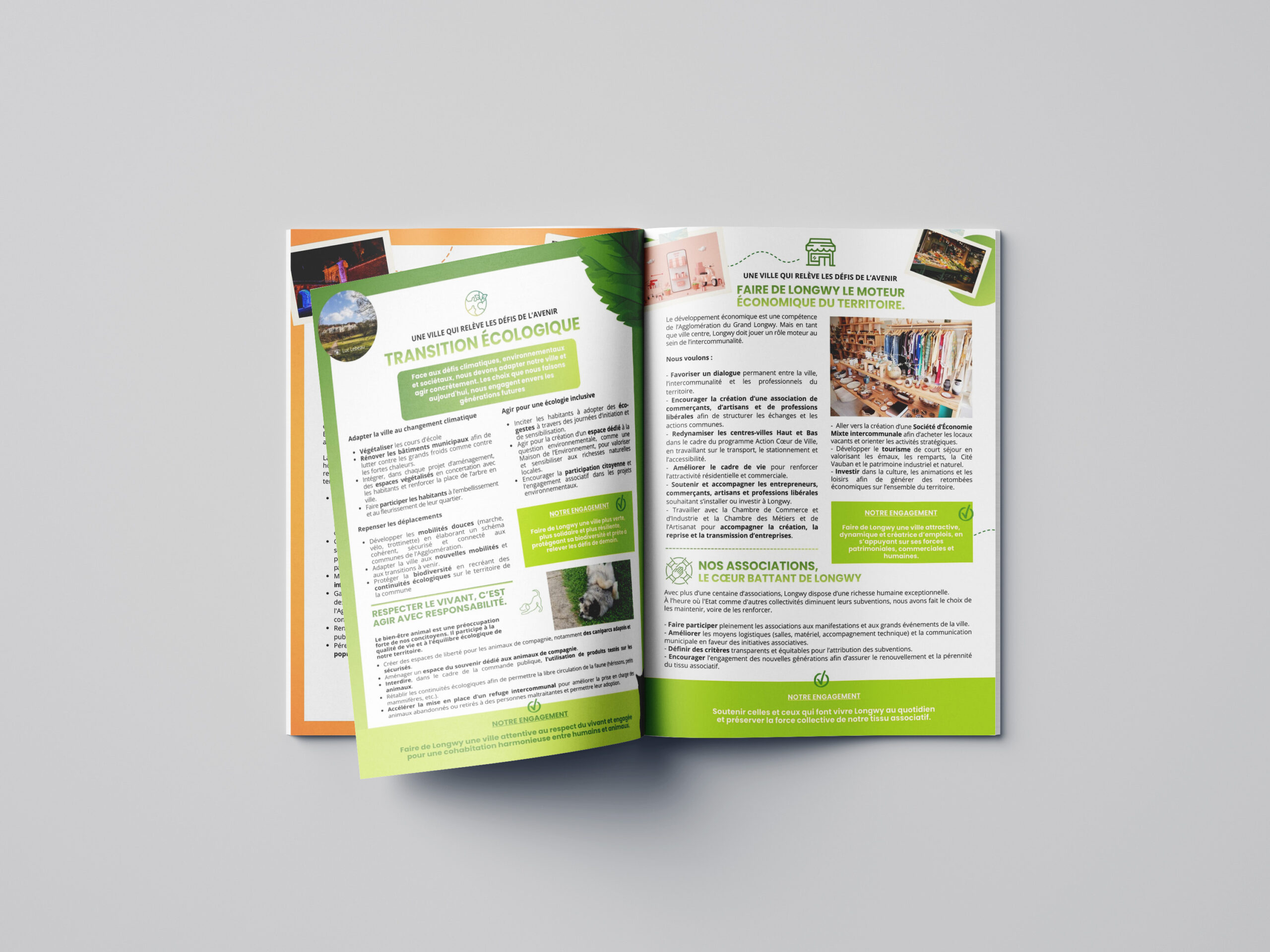 Création graphique d’une brochure en communication politique par Damien Kiernozek, graphiste spécialisé en communication print et web à Thionville et Metz.